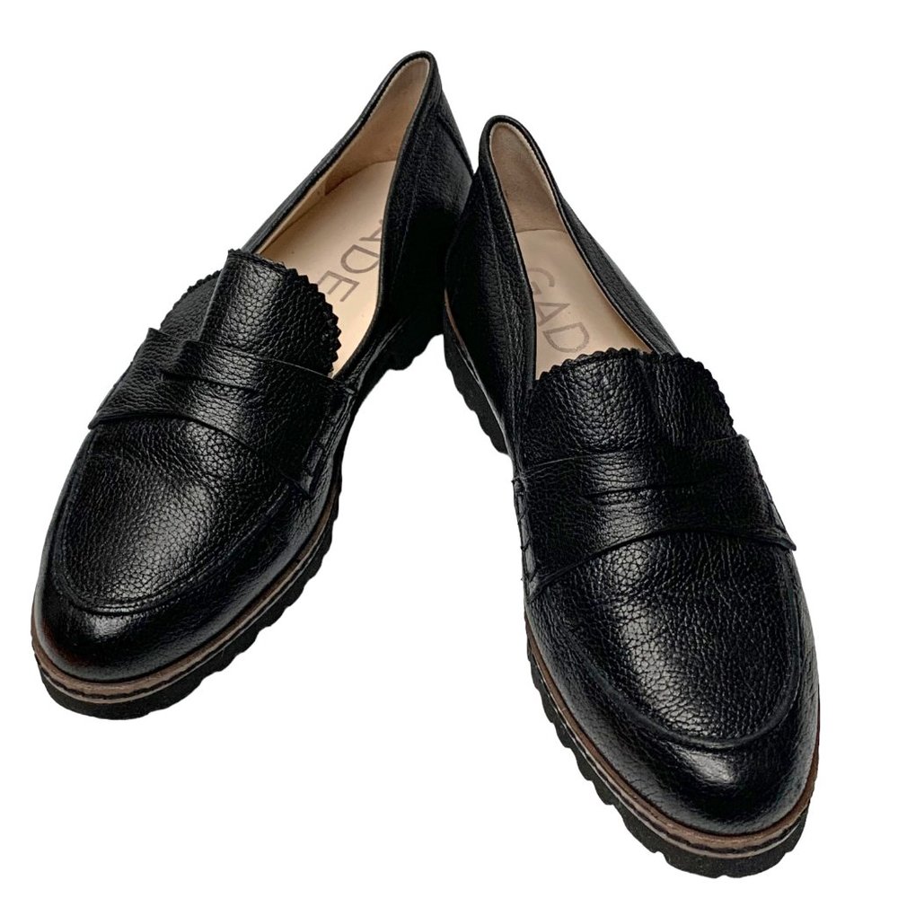 GADEA Black Textured Leather Newgel Insole Penny Loafers - Picture 9 of 12
